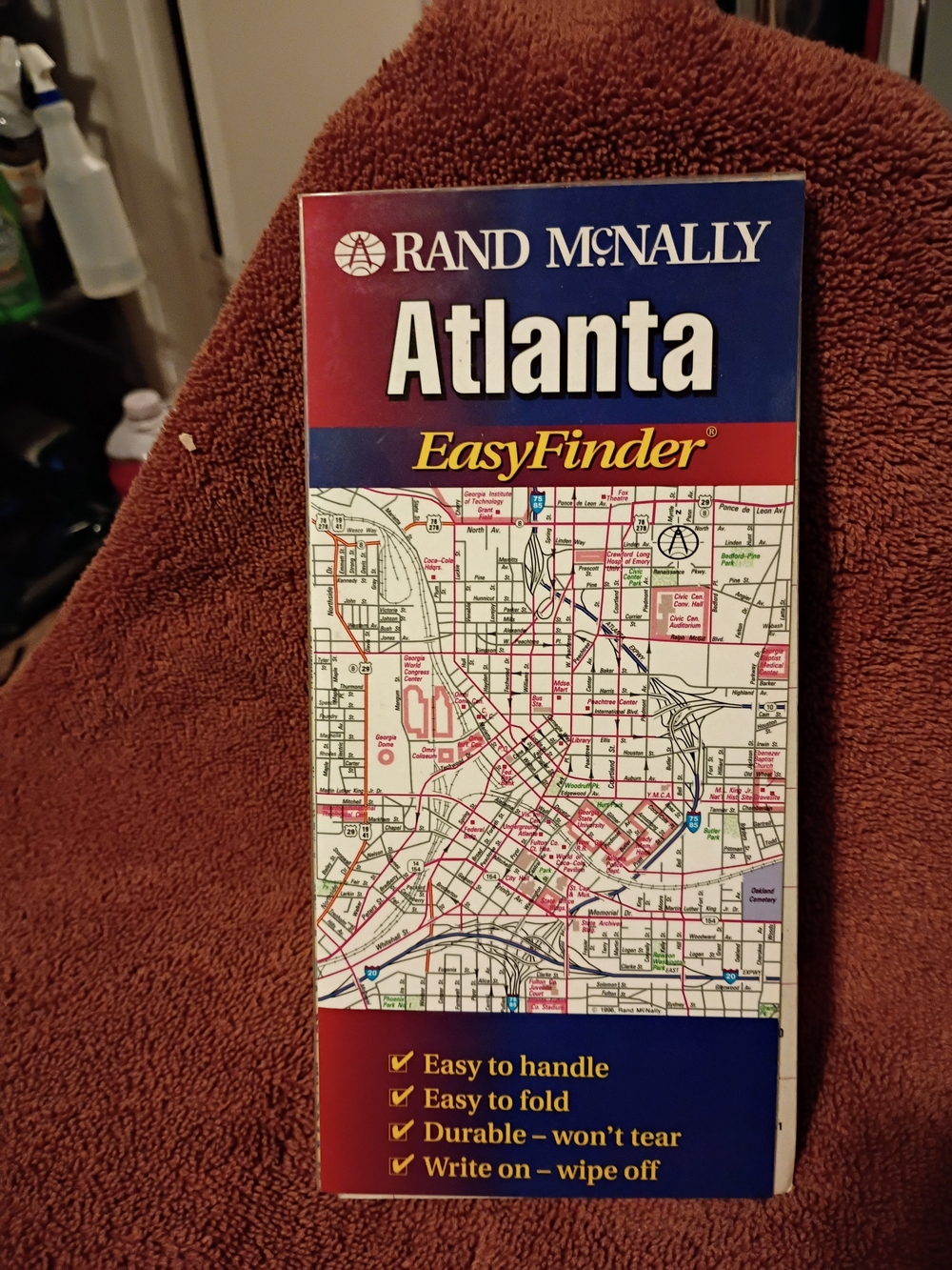 Rand McNally Atlanta EasyFinder Road Map - Blue/Red